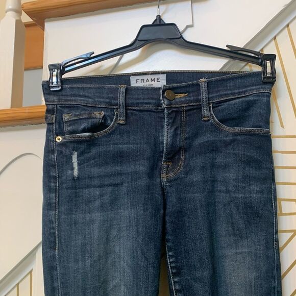 Frame Distressed Le Skinny De Jeanne Jeans - Picture 4 of 8
